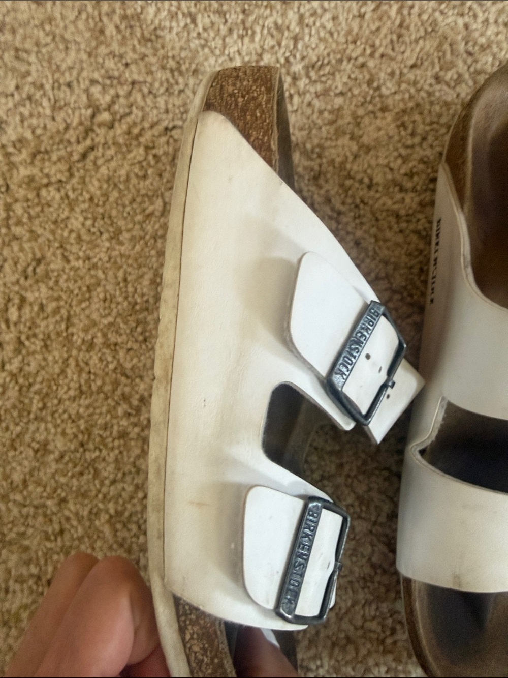 White Birkenstock Double-Buckle Slide Sandals size 40/9-9.5 - Picture 5 of 5